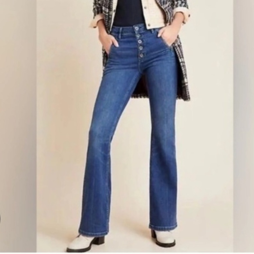 New Pilcro Blue Highrise Trouser Bootcut 29